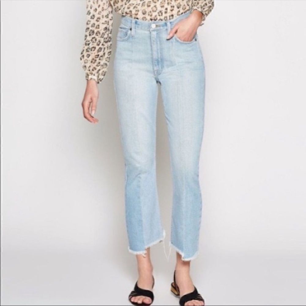 Joie Charan Raw Hem High Rise Straight Jeans Light Wash Size 26
